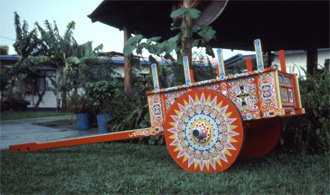 Decorated oxcart in Costa Rica